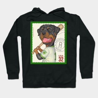 Funny Cute Rottie Rottweiler Postage Stamp Hoodie